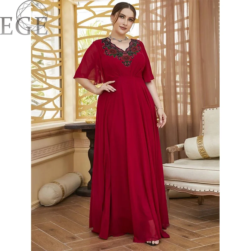 Red Evening Plus size Elegant Dresses For Chubby Women Elegant Casual Women Dresses Elegant Luxury Long Evening Dress 4XL