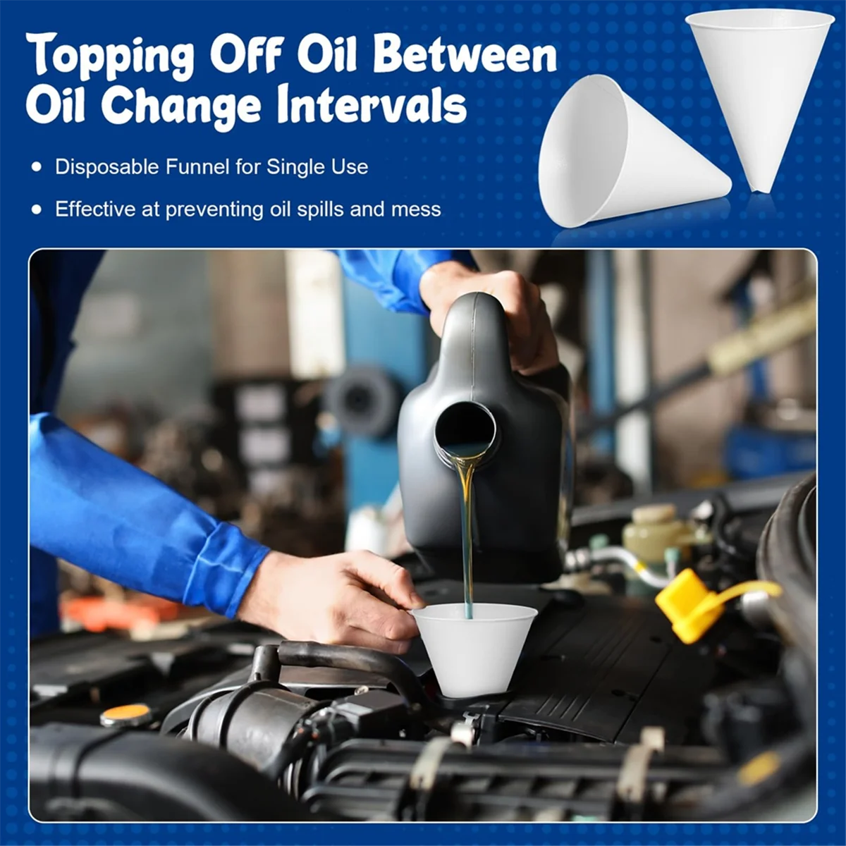 50 шт. бумажные воронки для моторного масла 6 унций воронка бумажная конусная газа
