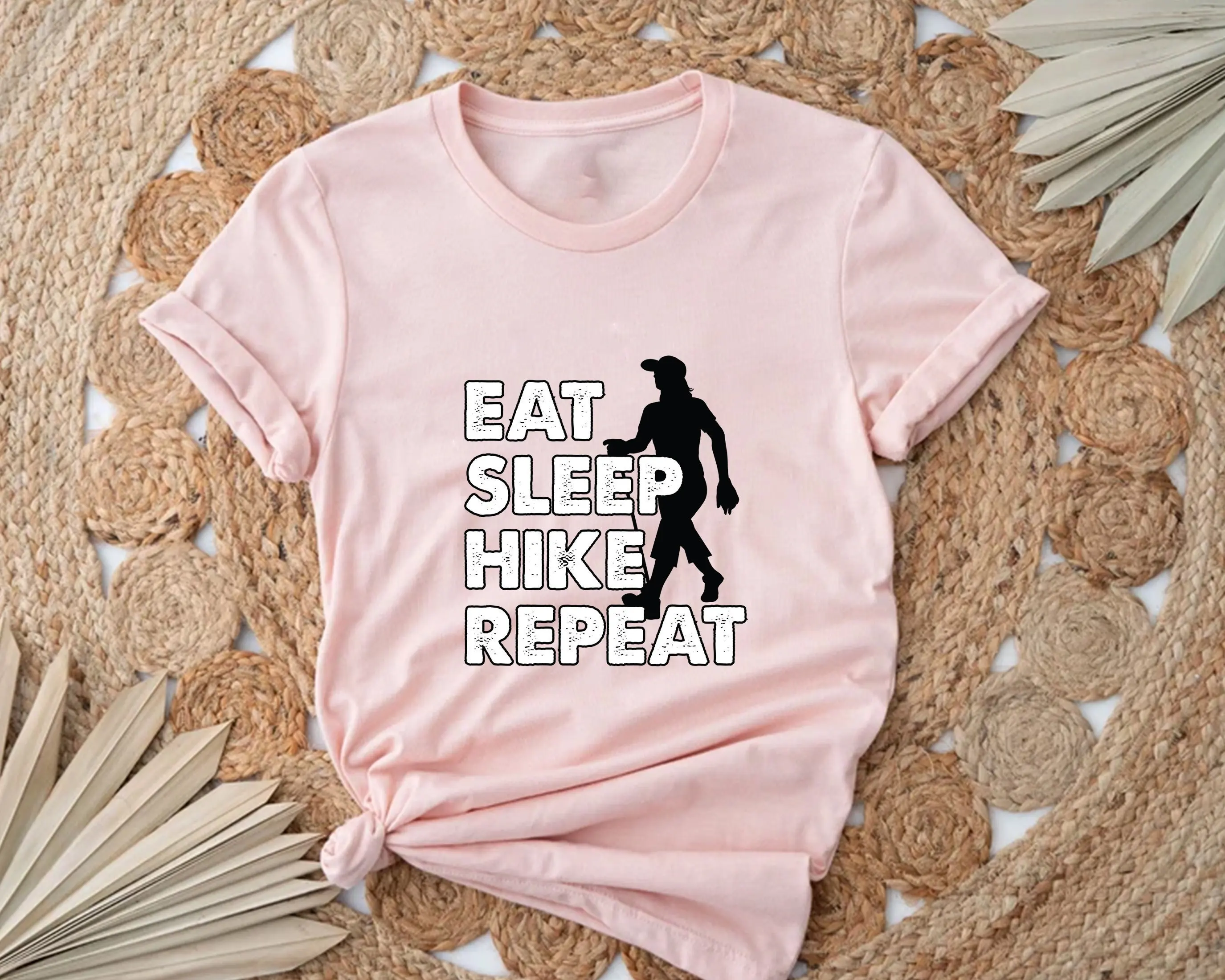 Смешная футболка с надписью &quotEat Sleep Hike&quot