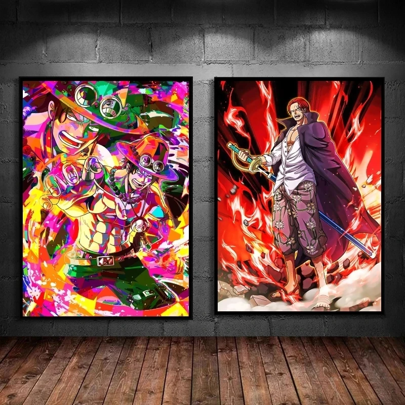 

Portgas D Ace Canvas Shanks Painting Posters One Piece Prints Karina Nami Wall Art Pictures Living Room Home Decor With Frame