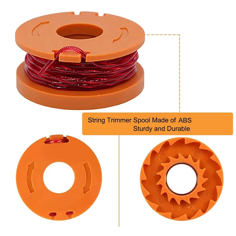 

WA0010 String Trimmer Spool Line 0.065 Inch 10Ft For Worx WA0010 WA0004 WG151 WG154 With WA6531 GT Spool Cover