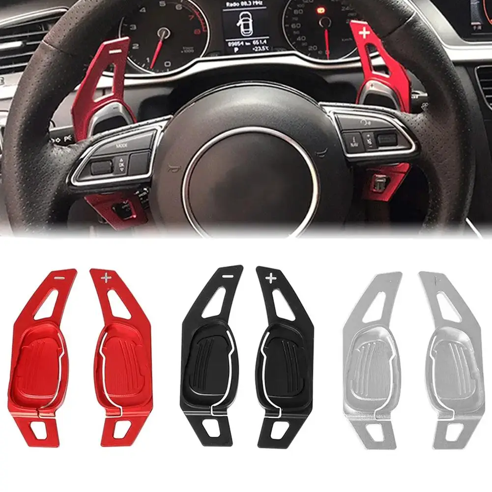 

For Audi A5 S5 S3 S6 SQ5 RS3 RS6 RS7 Car Styling Aluminum Shift Paddle Shifter Wheel Black 2Pcs Car Steering Gear Red Exten F1J6