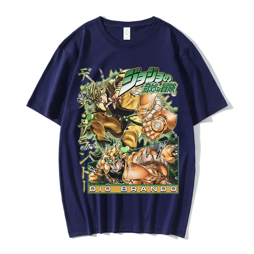 

Japanese Anime Jojo Bizarre Adventure T Shirt Men Women Summer T-shirt Male Dio Brando The World Manga Graphic T-shirts Unisex