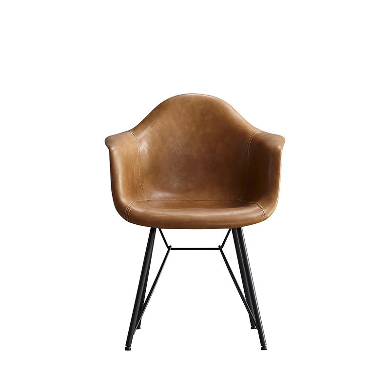 

Saddle Leather Chair Back Single Fashion Desk Chair Household Light Luxury Leather Home Chair Toaletka Nordic Furniture FY87YH