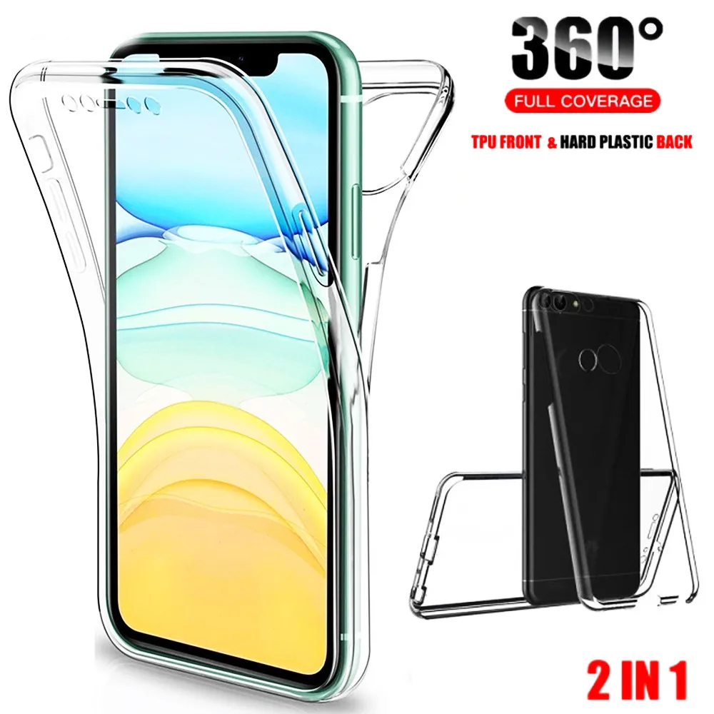 Чехол для телефона 360 градусов iPhone 13 12 11 Pro XS Max X XR SE 2020 8 7 6 Plus полный корпус 2 в 1