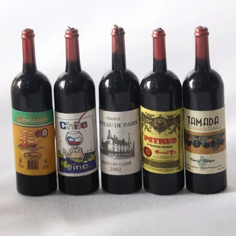 5 шт. Миниатюрный кукольный домик, имитация бутылки красного вина, GJCUTE