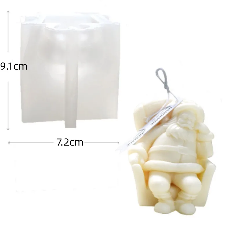 Силиконовая форма Санта Клаус для свечей сделай сам ароматерапия свеча гипсовый