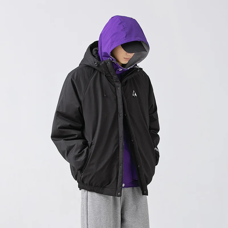 Outdoor Simple Hooded Cotton Jacket Black Khaki Dark Green Winter New Functional Windproof Couple's Cotton Jacket