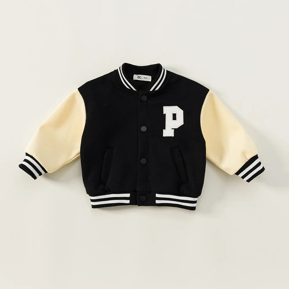 

Leisure Boys' Spring and Autumn Clothing Girls' Korean Color Blocked Letter Baseball Suit Children's Coat kids jacket