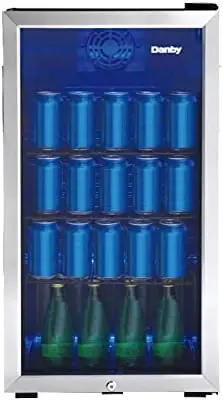 DBC117A1BSSDB-6 117 Can Beverage Center, 3.1 Cu.Ft. Freestanding Drinks Refrigerator for Basement, Dining, Living Room-Bar Fridg