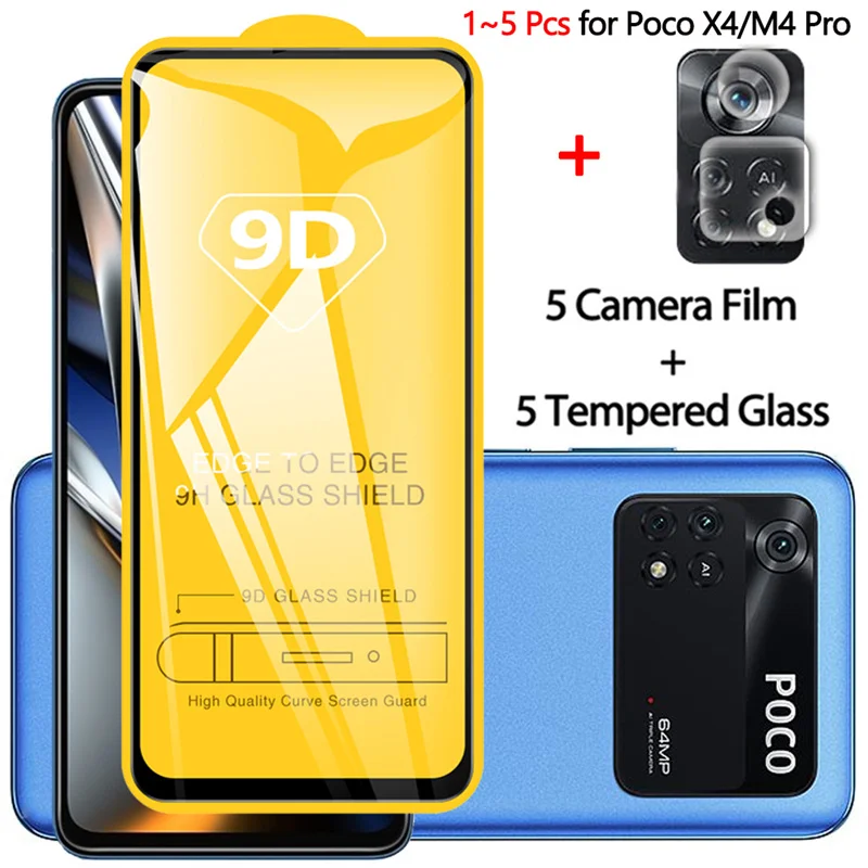

1~5 pcs, tempered glass for poco x4 pro 5g glass film pocophone x4 gt xiaomi poco m4 pro screen protector poco x 4 pro glass