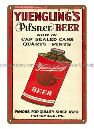 Металлическая табличка с надписью YUENGLING'S PILSNER BEER, постер для гаража, декор для кухни, настенная табличка (art.: 3920da024e25c) - 3920da024e25c