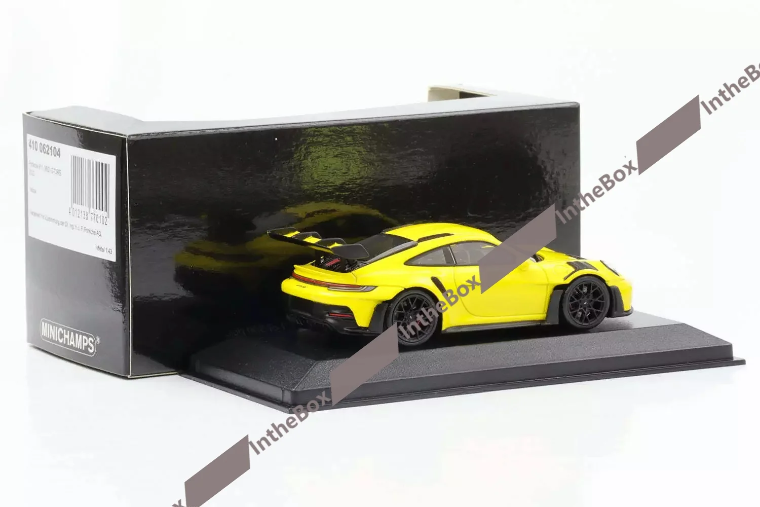 1:43 911 992 GT3 RS 2023 желтые диски черные мини-чепы литая под давлением модель