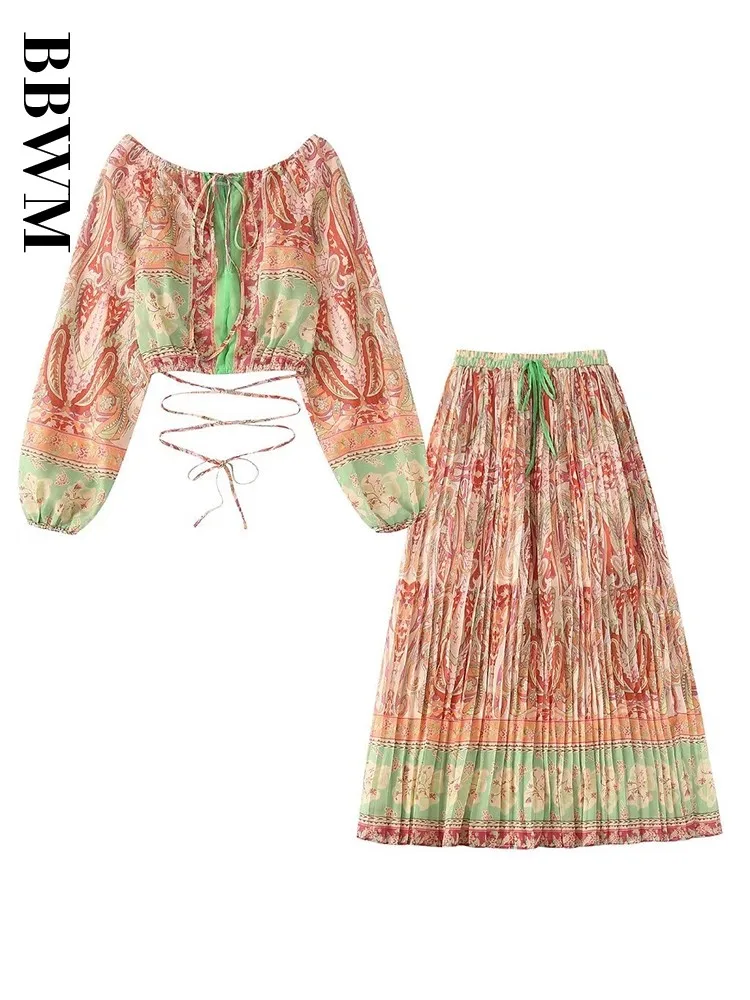 Женская винтажная юбка с круглым вырезом длинная без рукавов принтом высокой