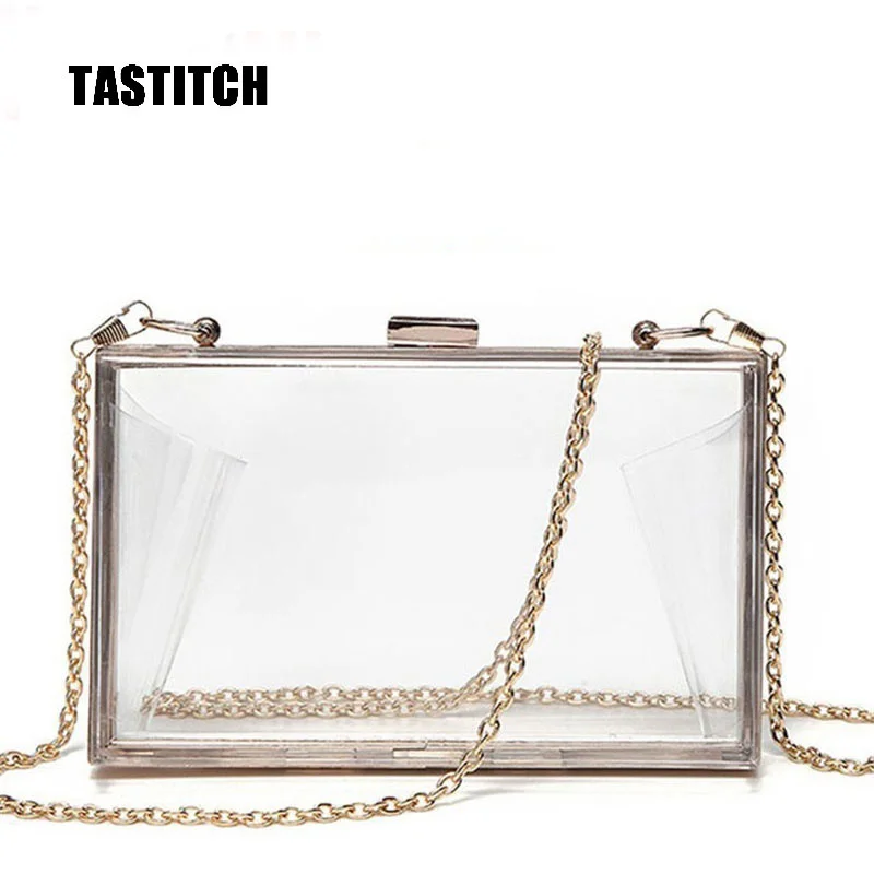 

Transparent Acrylic Handbags Evening Clutches Women Chain Shoulder Bag Wedding Wallet Party Purses Free Shipping Dropshipping