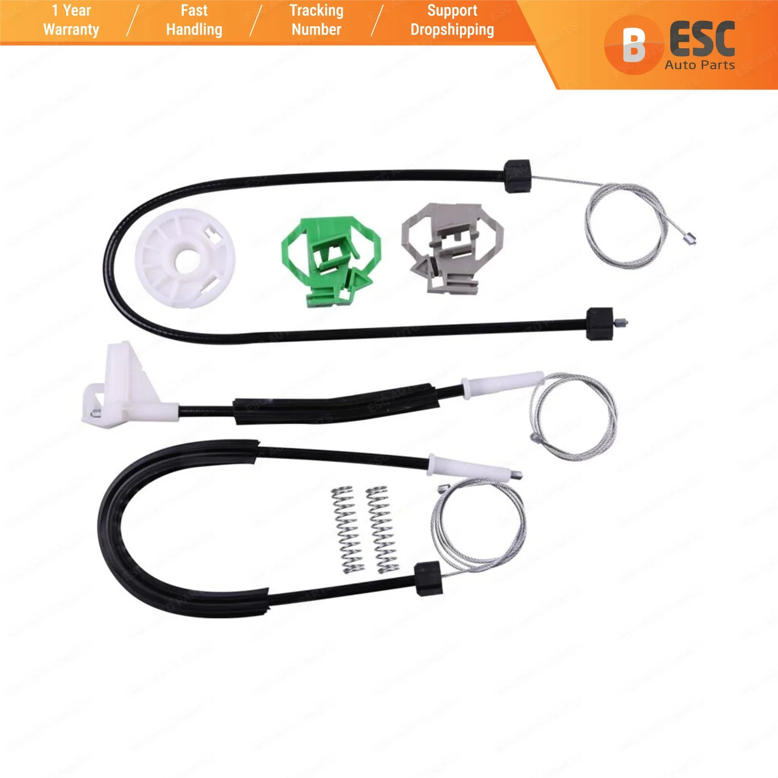 

ESC Auto Parts EWR484 Electrical Power Window Regulator Repair Kit Front Right Door 6K4837402 for Seat Cordoba Ibiza Inca MK1