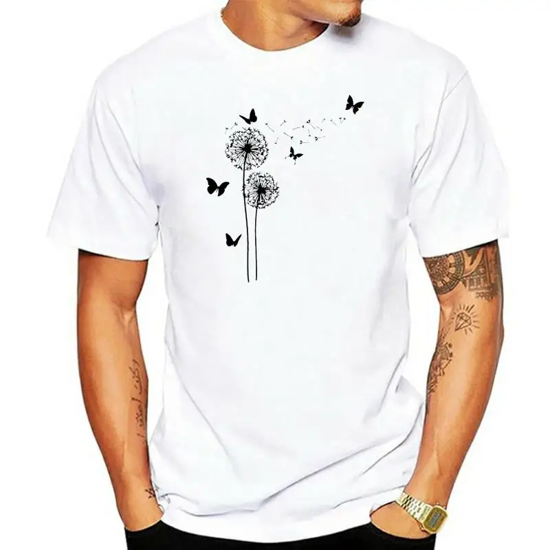 

Женская футболка с рисунком одуванчика из 100% хлопка с принтом