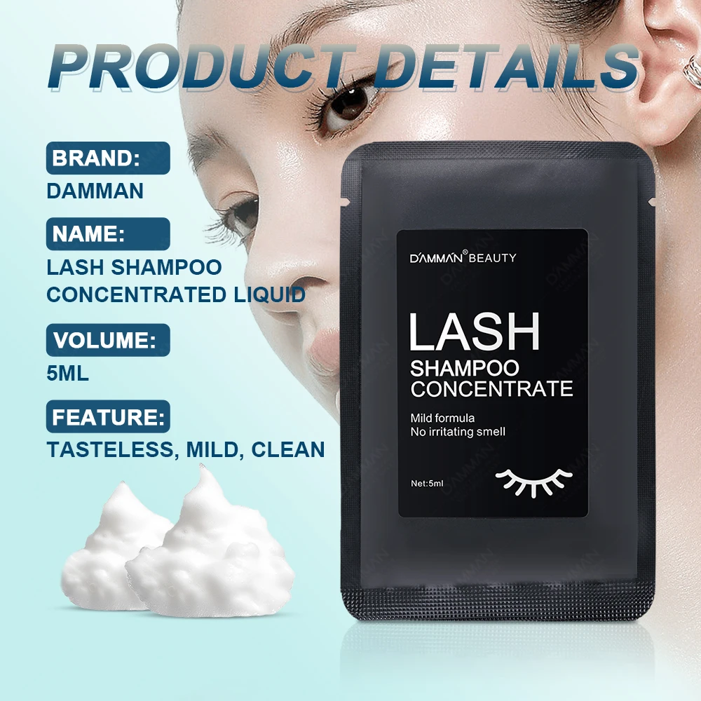10 шт. 5 мл DAMMAN наращивание ресниц концентрированный мусс очищающий шампунь для
