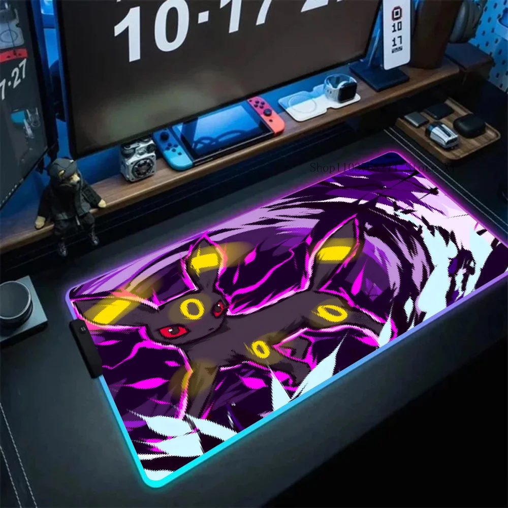 P-Pokemon Anime Game Battle Mousepad XXL RGB Gaming Mouse Pads HD Gamer Accessories Large LED