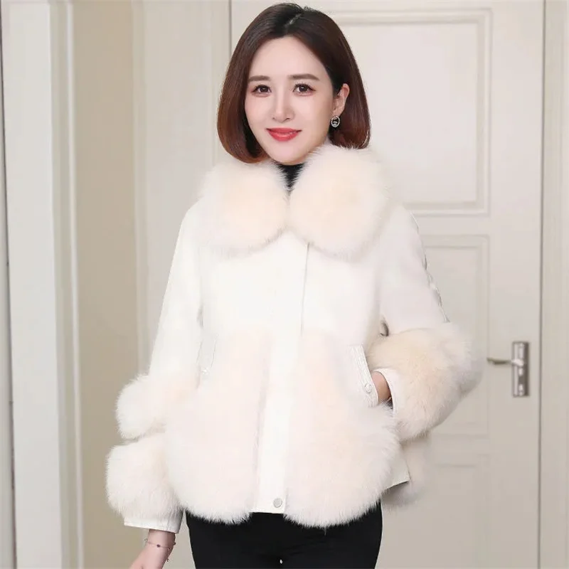 Высококачественная корейская плюшевая верхняя одежда с длинными рукавами 2024