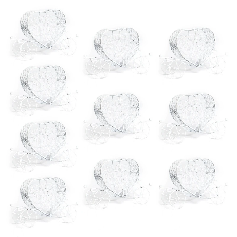 Set of 10 Candy Boxes Party Favor Boxes Heart Carriage/Tricy