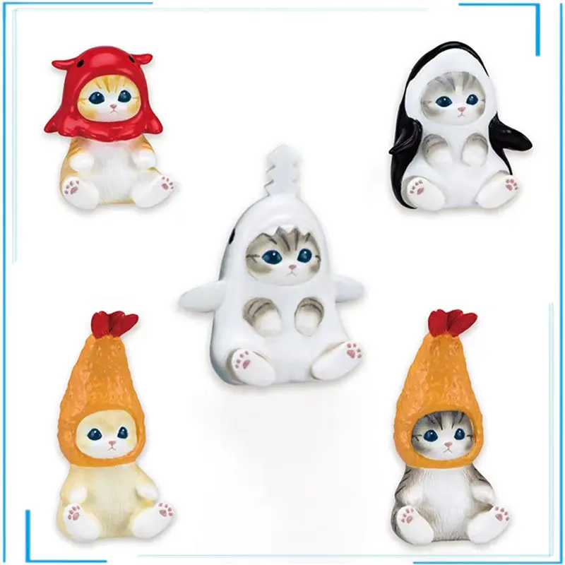 

Japan Genuine Gashapon Fried Shrimp Cat Octopus Cat Shark Cat Killer Whale Cat Sitting Style Cute Cat Children Birthday Gift