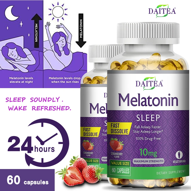 

Daicha Sumian Capsules Melatonin, improve memory, sleep, insomnia, mood, immune system and antioxidant, beauty and beauty