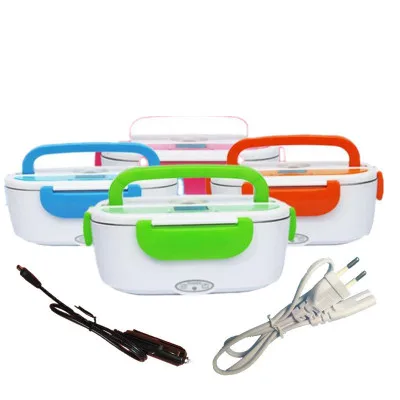 

12-24V/ 110V 220V Dual Use Home Car Heating Lunch Box Thermostat Food Warmer Container Mini Rice Cooker EU US Plug