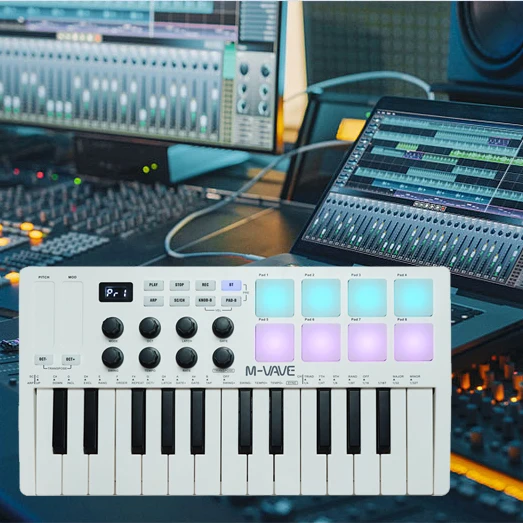 M-VAVE 25-клавишная перезаряжаемая беспроводная MIDI-клавиатура управления
