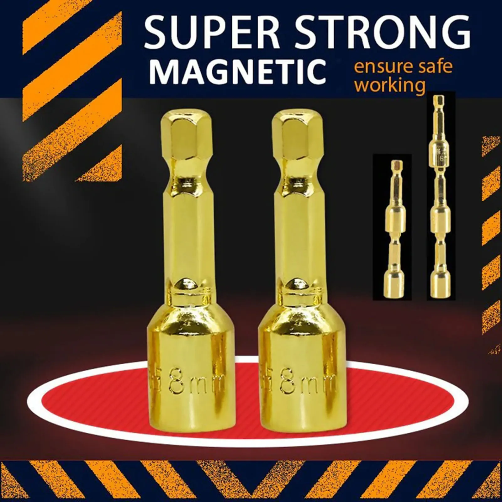 

8mm Magnetic Hexagon Drill Bits Chrome Plated Steel Hand Drill Wrench Drill Bit Portable Lightweight Design Handy Use Hexagonal