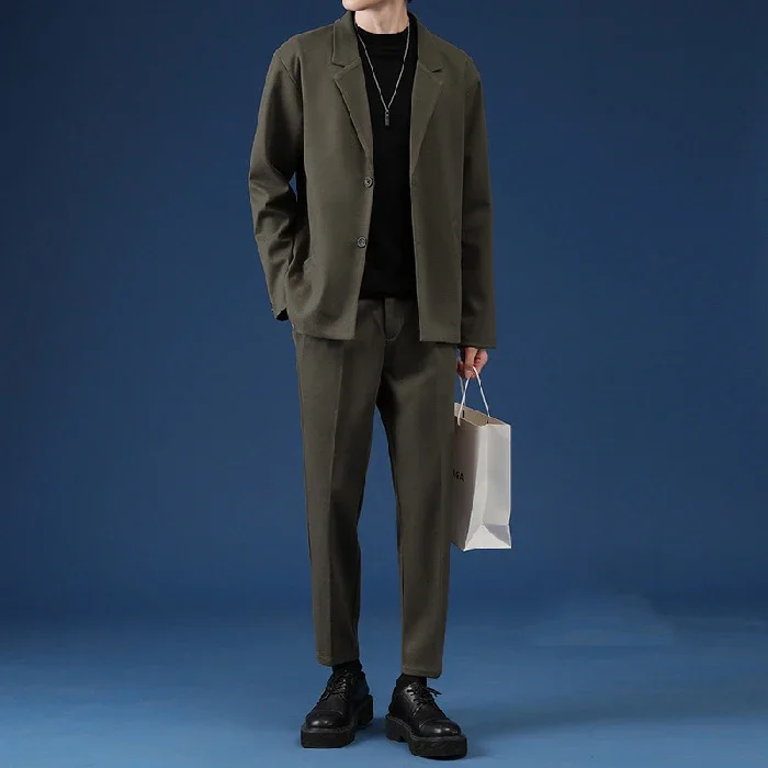 Повседневный костюм роскошный пиджак комплект уличной одежды стильный