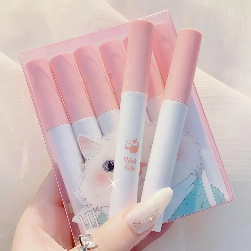 

6 шт., водостойкая матовая помада для губ, с антипригарным покрытием