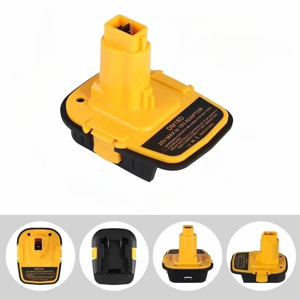Фото Адаптер DM18D с USB для литиевых аккумуляторов DEWALT 20V, для литий-ионных аккумуляторов Milwaukee 18V, подходит для NiCd/NiMH аккумуляторов DEWALT 18V. №4