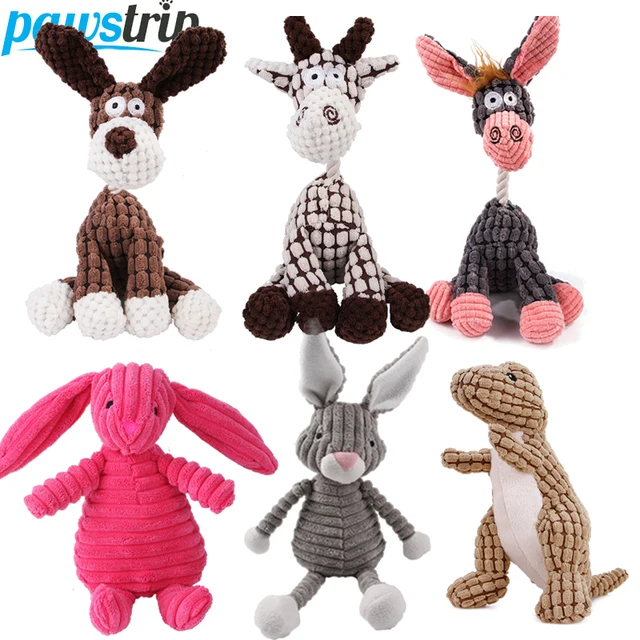 Plush Dog Toys Corduroy for Small Medium Dogs Animal Dog Squeaky Toy Bite Resistant Chew Toy Molar Teeth Cleaning Puppy Toys 1