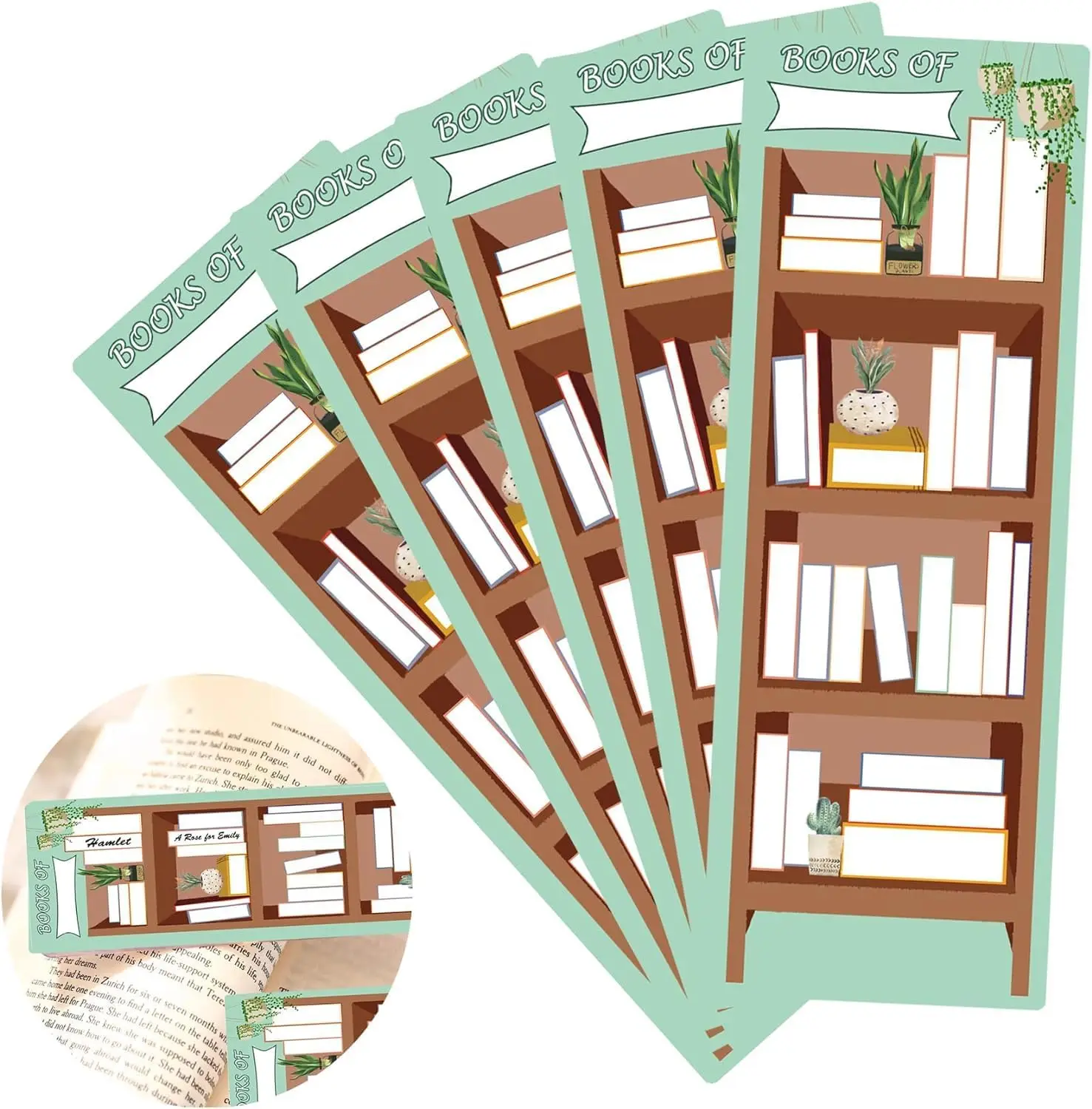 

Закладка для трекера книг 2,5x7 дюймов, бумажные закладки с двусторонними маркерами страниц для чтения, 50 шт.