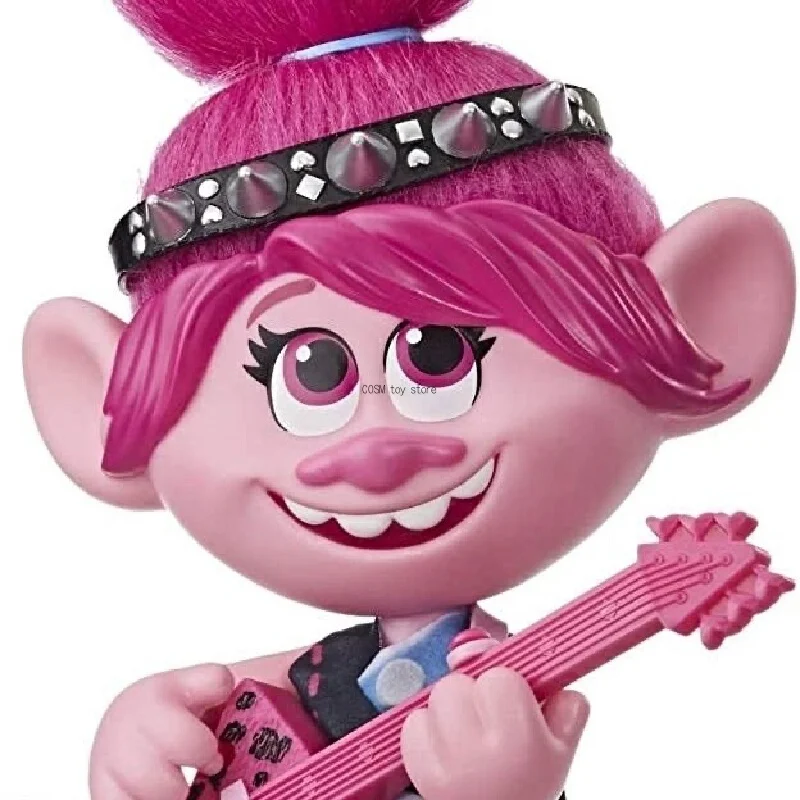 Фото Кукла Поппи из мультфильма DreamWorks Trolls World Tour Pop-to-Rock с гитарой, аксессуарами, двумя вариантами нарядов, для ролевых игр, коллекционная, праздничный подарок №2