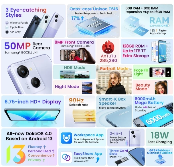 2025 Новый осцилловый современный 8 Helio T616 120 Гц экран 6 75 дюйма 4G экономичный