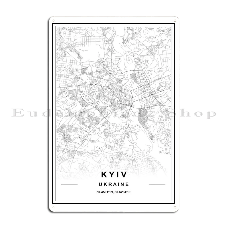 Карта Kharkiv черное золото металлическая вывеска клубные ретро-клубные пластины