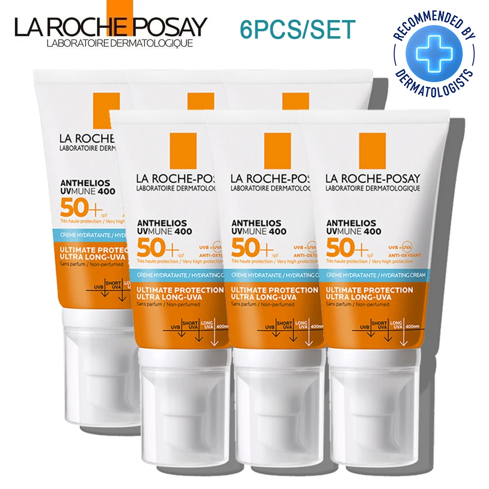 

6PCS La Roche Posay Anthelios UVMune 400 Hydrating Cream SPF50+ Face/Body Sunscreen Helps Reduce Oily Shine Whitening Skin 50ml