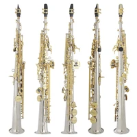 straight bb soprano saxophone brass silver plated b flat sax high quality woodwind instrument with case reeds gloves accessories