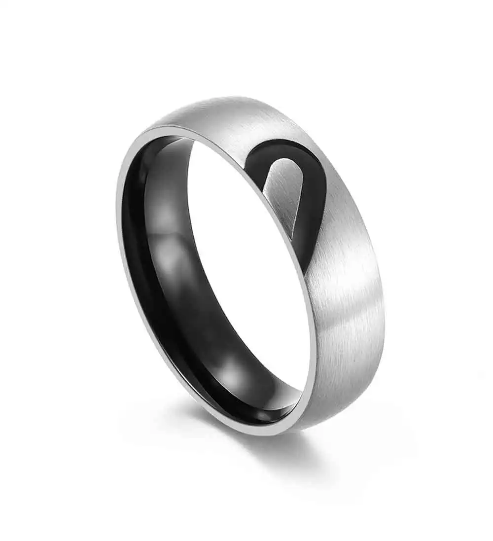 Винтажное чёрное кольцо из нержавеющей стали