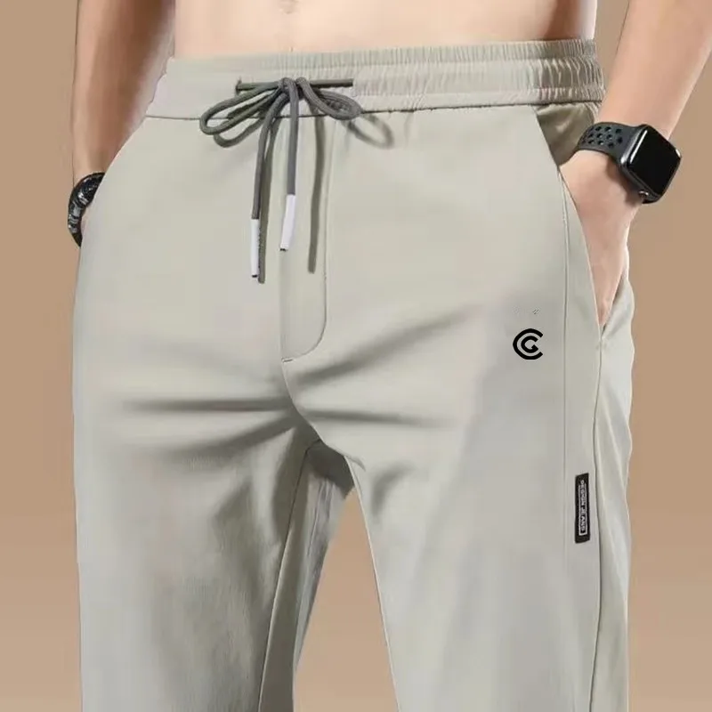 Men's Golf Pants Autumn Winter Golf Wear elastic waistband Thicken Warm Loose Trousers Elasticity Man's Casual Sports Trousers