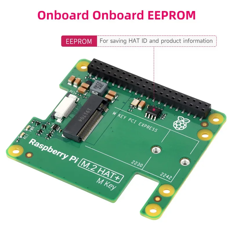 Официальная Raspberry Pi 5 M.2 HAT Gen2 Gen3 NVME SSD 2230/2242 Размер M ключ PCI Express GPIO Плата расширения