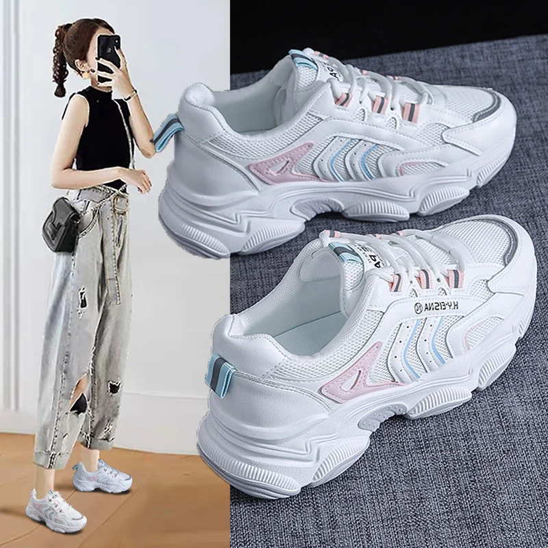 

Ins Daddy Women's Shoes New Spring Student Breathable Versatile Sneakers Women's Fashion Thick Sole Kt2109