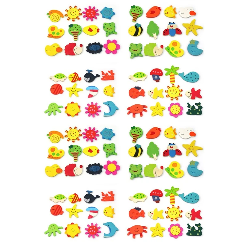 

48 X New Wood Refrigerator Refrigerator Magnets Educational Toy For Baby Boy