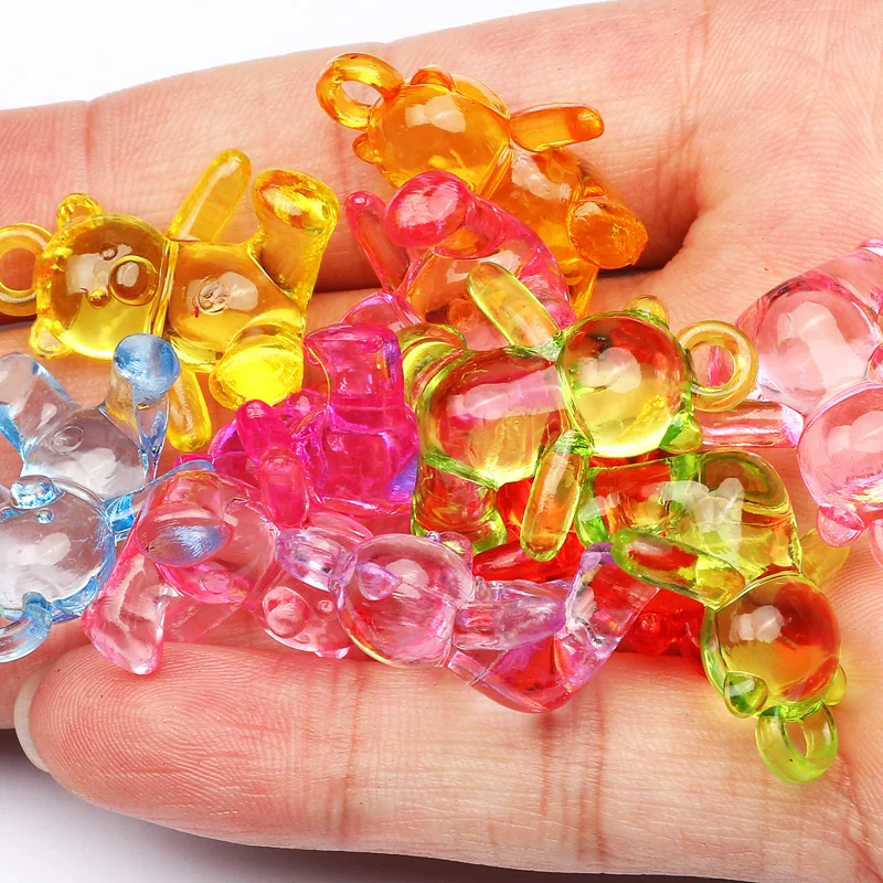 

24x22mm Cartoon Animal 3D Bear Pendants Acrylic Beads Loose Spacer Beads Supplies For Jewelry Making DIY Bracelets Accessories
