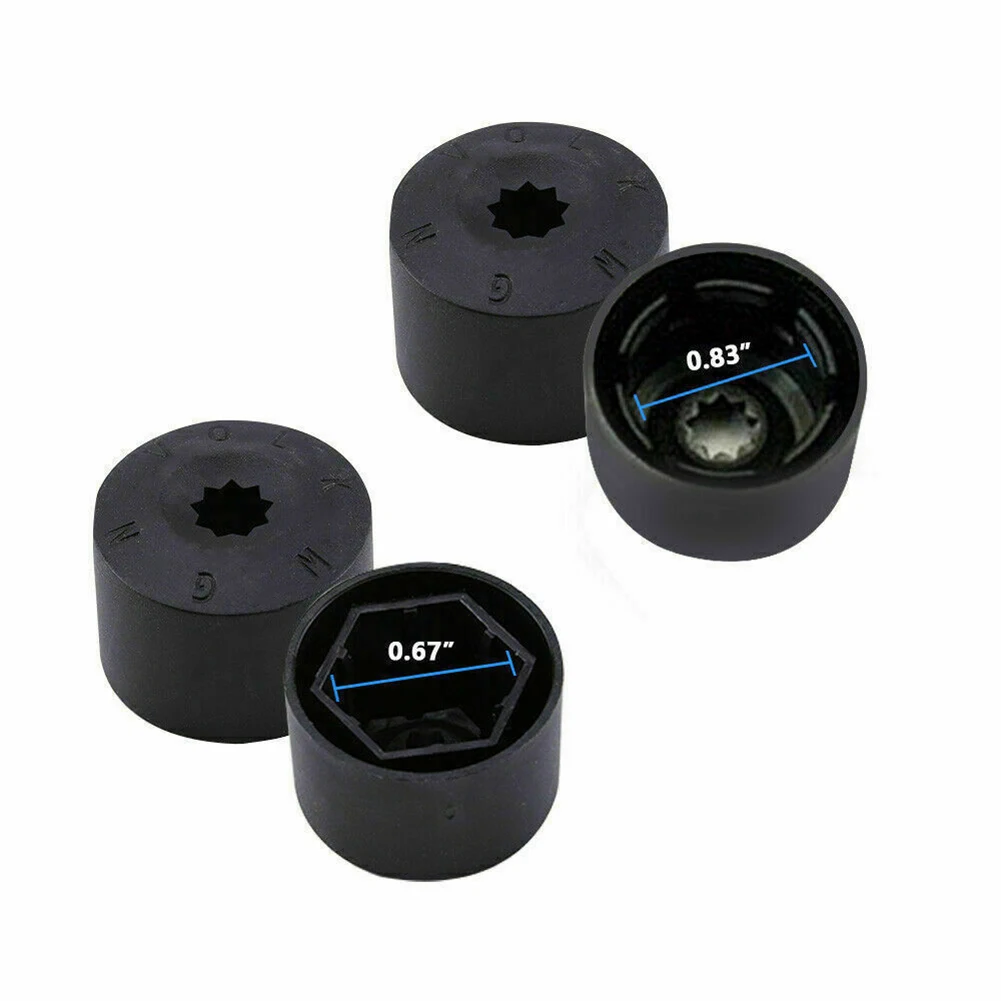 

T44 Lug Nut Bolt Cover Black Cap OEM 1K06011739B9 Set Of 20 30 X 21.2mm For Golf Wheel Locking Types Cap Auto Parts