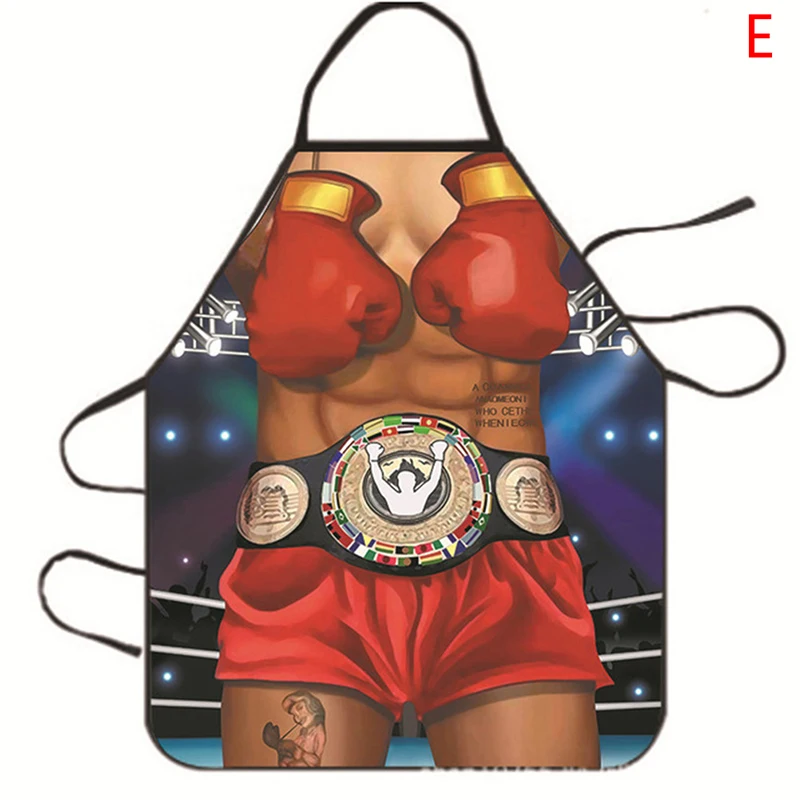 

Kitchen Apron Polyester Dinner Party Cooking Apron Men muscles sexy Adult Bib