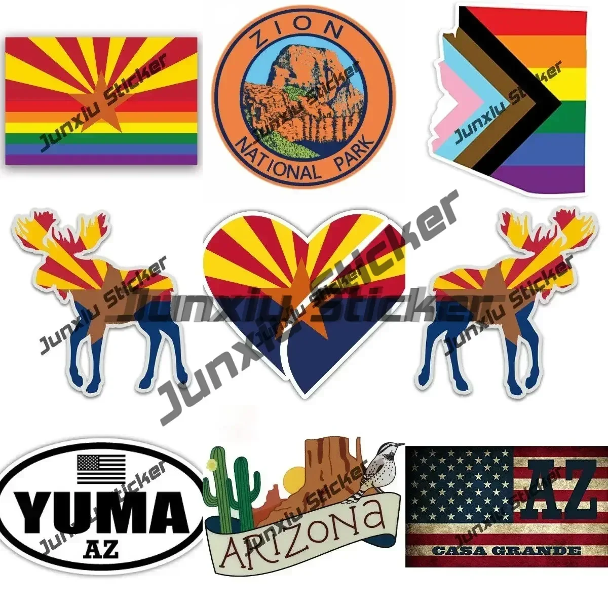Аризона Гей Радужная карта Флаг Стикер Пертфиденный лес Гранд Каньон