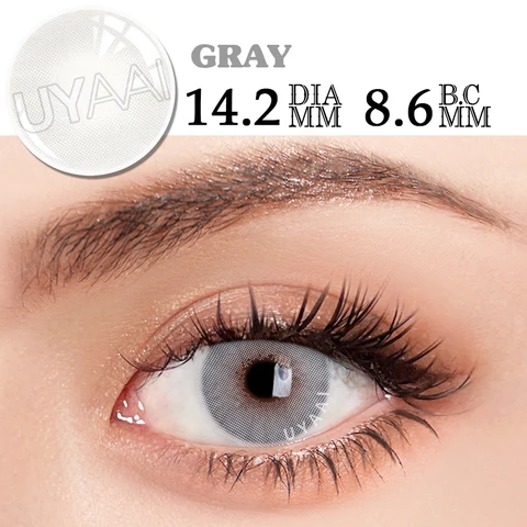 Цветные контактные линзы UYAAI 1 пара, натуральные контактные линзы для глаз Power-0,75 ~-8,00, косметика, красота, ежегодные контактные линзы